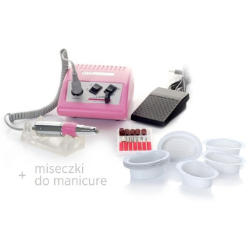 ZESTAW F-22 FREZARKA JD500 PINK + MISECZKI DO MANICURE